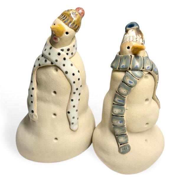 Snemand - keramik figur - Brun plet