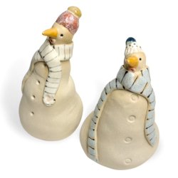 Snemand - keramik figur - Grn