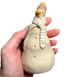 Snemand - keramik figur - Rosa