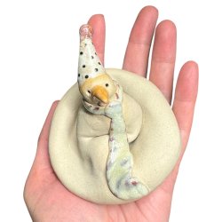 Smeltet snemand - keramik figur - prik