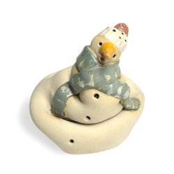 Smeltet snemand - keramik figur - prik