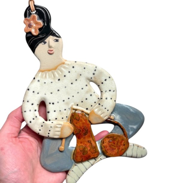 Strikker - keramik dame vgophng - Jytte