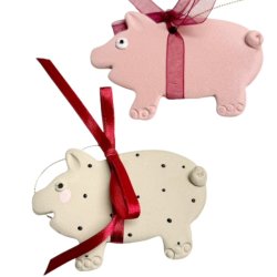 Keramik julegris - prikket