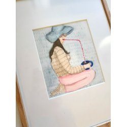 `"En tr" - Original akvarel i passepartout og eg - 30x40cm