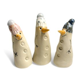 Lille finurlig keramik snemand 