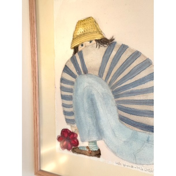 "Min blomst" - Original akvarel i eg - 30x40cm