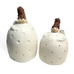 Engel med hjt hr - stor creme blomst 9