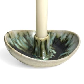 Organisk keramik lysestage - Grn