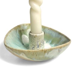 Organisk keramik lysestage - Grn