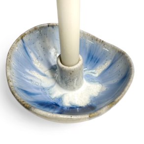 Organisk keramik lysestage - Bl