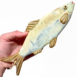 Lkker sild - keramik fisk til vggen - Lys