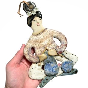 Strikker - keramik dame vgophng - Amalie