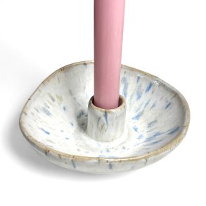 Organisk keramik lysestage - Bl plet