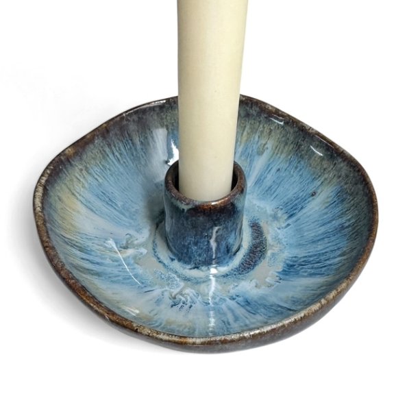 Organisk keramik lysestage - Bl