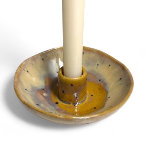 Organisk keramik lysestage - Amber prik