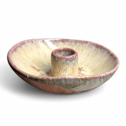 Organisk keramik lysestage - Rosa