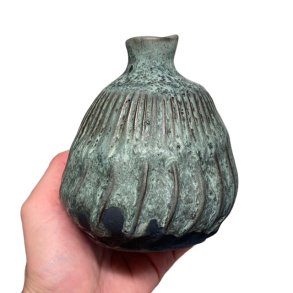 Tvist - keramik vase  - grn rustik