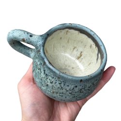 Knitters mug - keramik kop - grn rustik