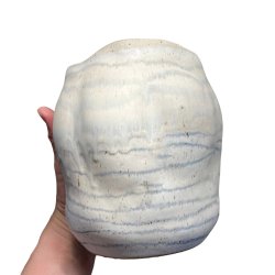 Unika keramik krukke - vase - stribet