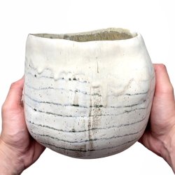 Unika keramik krukke - vase - Stribet