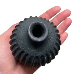 Lille srling - unika keramik vase - Rillet sort