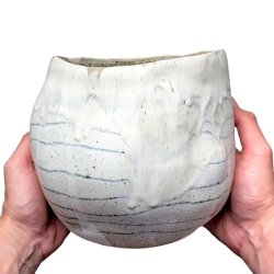 Unika keramik krukke - vase - Stribet