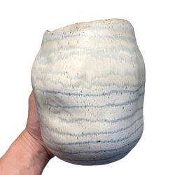 Unika keramik krukke - vase - stribet