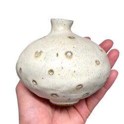 Lidt strre srling - keramik vase - creme rustik