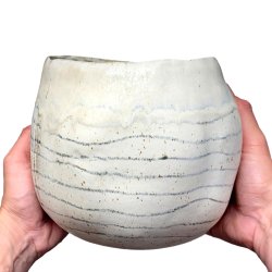 Unika keramik krukke - vase - Stribet