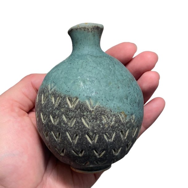 Lille srling - unika keramik vase - Grn