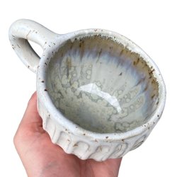 Hyggekop - keramik kop - creme rustik - Hvid