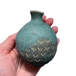 Lille srling - unika keramik vase - Grn