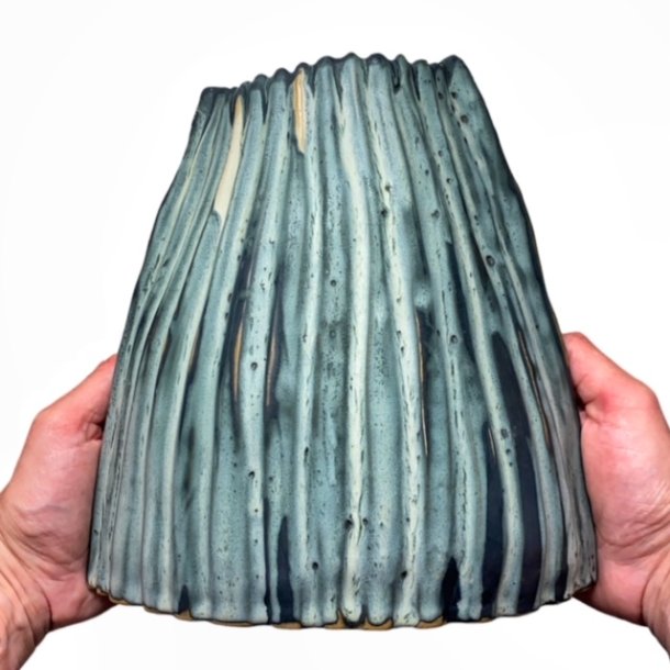 Ellipse keramik vase - Rillet