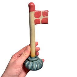 Vindblst keramik bordflag - Bl