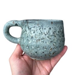 Knitters mug - keramik kop - grn rustik