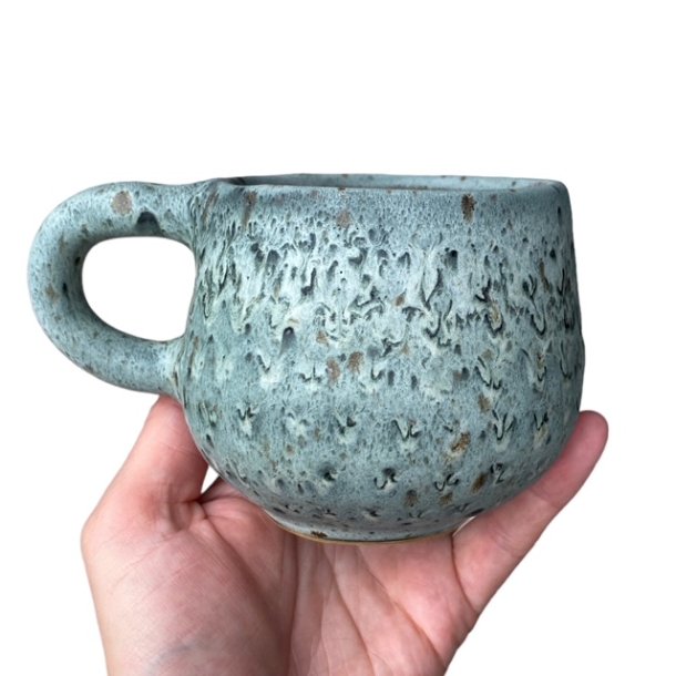 Knitters mug - keramik kop - grn rustik