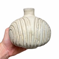 Kugle keramik vase - Lys udsk�ret