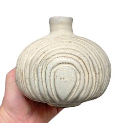 Kugle keramik vase - Lys udsk�ret