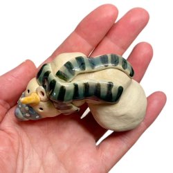 Vltet snemand - keramikfigur - Grn