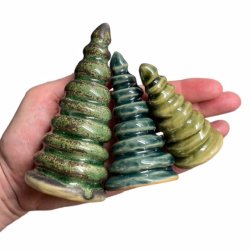 Keramik juletrer - st 3 stk. store (33)