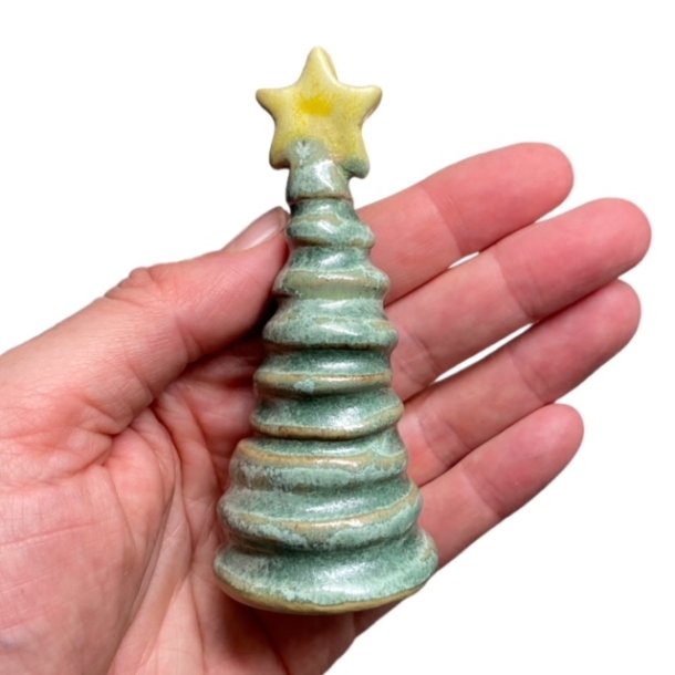 Keramik juletr med stjerne - Mos