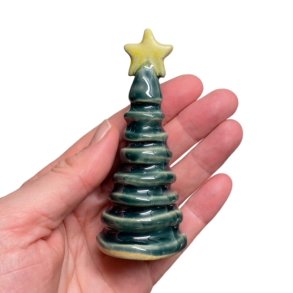 Keramik juletr med stjerne - Gran