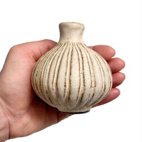 Lille srling - unika keramik vase - creme rustik