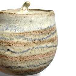 Unika lgkrukke - keramik - Creme stribet