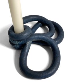 Snirkle snrlke - keramik lysestage - Blgrn