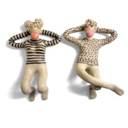 Bubblegum blsende fyr- hnge/ ligge keramik figur