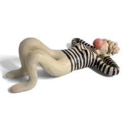 Bubblegum blsende pige - hnge/ ligge keramik figur