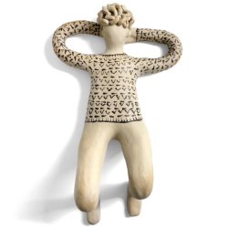 Afslappet fyr- hnge/ ligge keramik figur