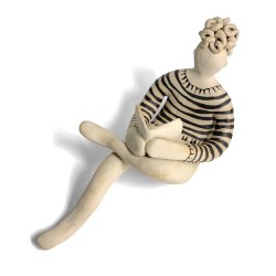 Mand der lser - keramik figur