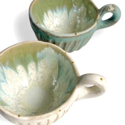 Stille stund - Keramik kop - Lys rillet